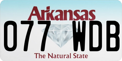 AR license plate 077WDB