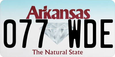 AR license plate 077WDE