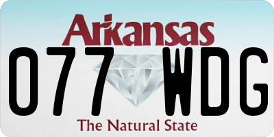 AR license plate 077WDG