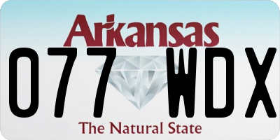 AR license plate 077WDX