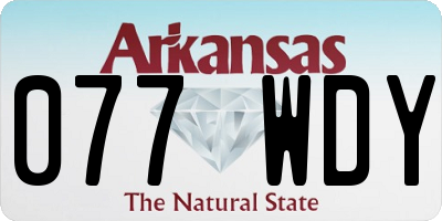 AR license plate 077WDY