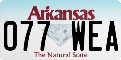 AR license plate 077WEA
