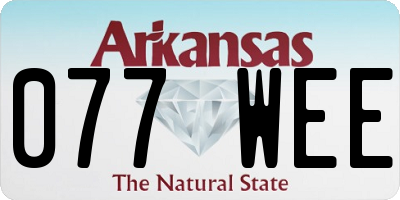 AR license plate 077WEE