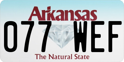 AR license plate 077WEF