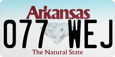 AR license plate 077WEJ