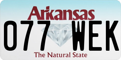 AR license plate 077WEK