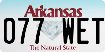 AR license plate 077WET