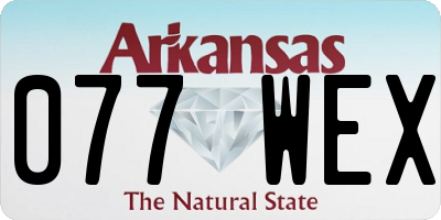 AR license plate 077WEX