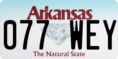 AR license plate 077WEY