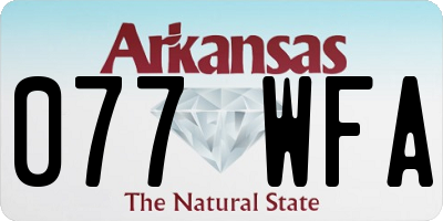 AR license plate 077WFA