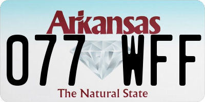 AR license plate 077WFF
