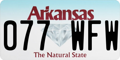 AR license plate 077WFW