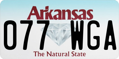 AR license plate 077WGA