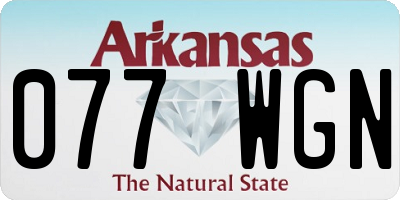 AR license plate 077WGN