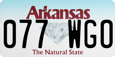 AR license plate 077WGO