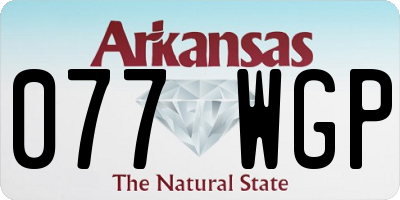 AR license plate 077WGP
