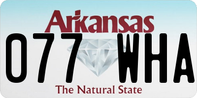 AR license plate 077WHA