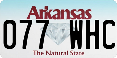 AR license plate 077WHC