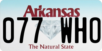 AR license plate 077WHO