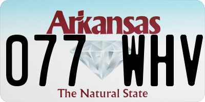 AR license plate 077WHV