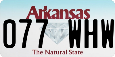 AR license plate 077WHW
