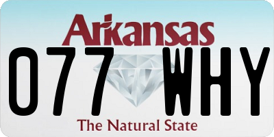 AR license plate 077WHY