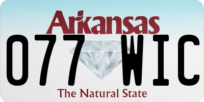AR license plate 077WIC