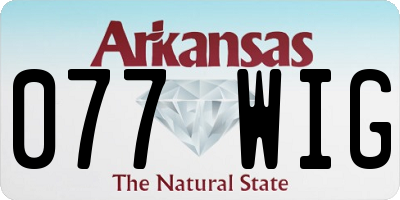 AR license plate 077WIG