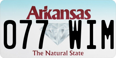 AR license plate 077WIM