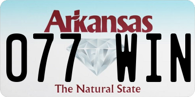 AR license plate 077WIN