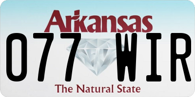 AR license plate 077WIR