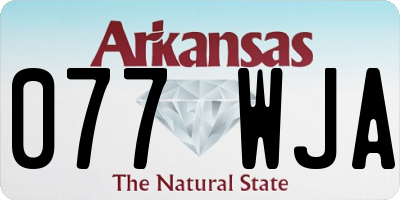 AR license plate 077WJA