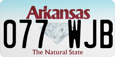 AR license plate 077WJB