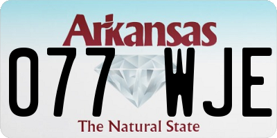 AR license plate 077WJE