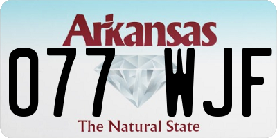 AR license plate 077WJF
