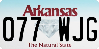AR license plate 077WJG