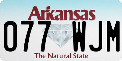 AR license plate 077WJM