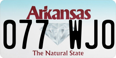 AR license plate 077WJO
