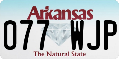 AR license plate 077WJP