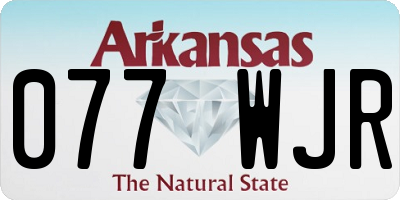 AR license plate 077WJR