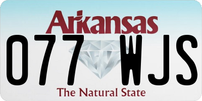 AR license plate 077WJS