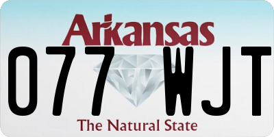 AR license plate 077WJT