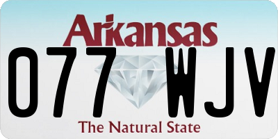 AR license plate 077WJV