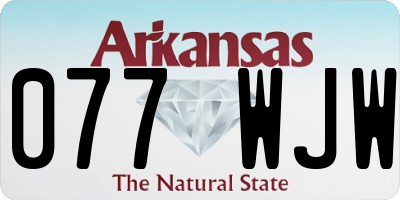 AR license plate 077WJW