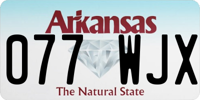 AR license plate 077WJX