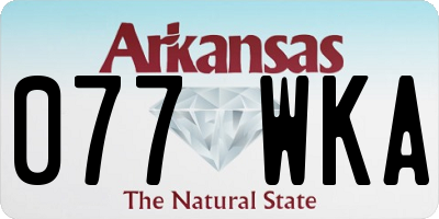 AR license plate 077WKA