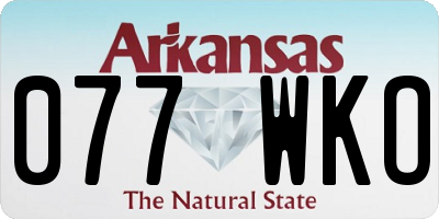 AR license plate 077WKO
