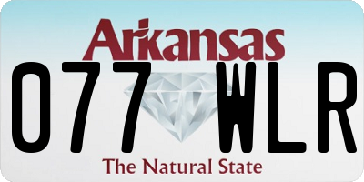 AR license plate 077WLR