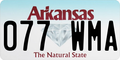 AR license plate 077WMA