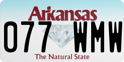 AR license plate 077WMW